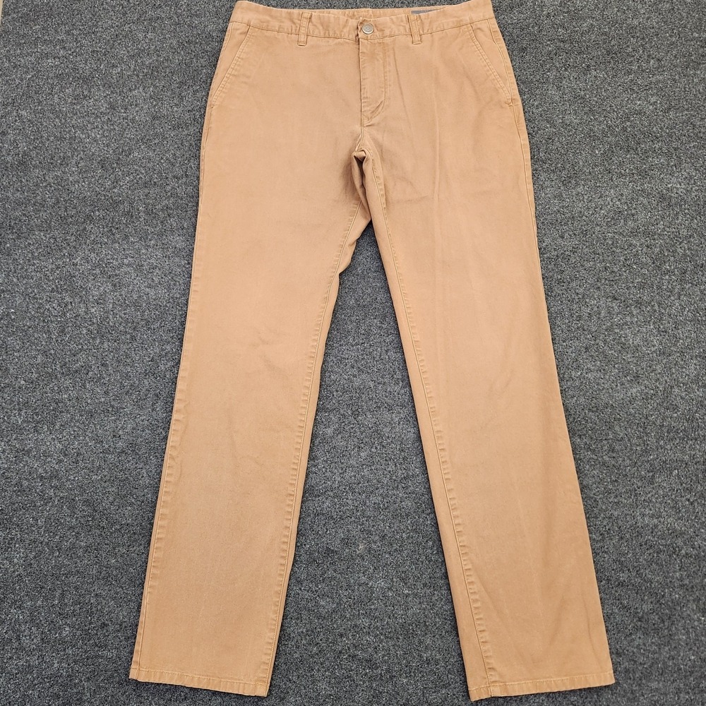 Bonobos Mens 33x30 Khaki Brown Slim Fit Straight Leg Pants Casual Office Career